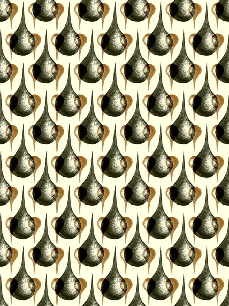 Gotas Monocromáticas Patrón Dibujado Mano Sin Costuras —  Fotos de Stock