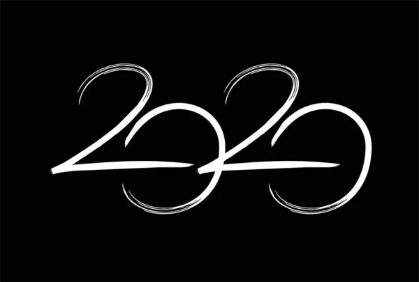 2020 Lettere Calligrafiche Mano Pennello — Foto Stock