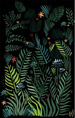 Yapraklı tropikal renkli arkaplan