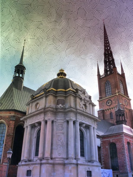 Vista Antiga Catedral Antiga Contra Céu Nublado — Fotografia de Stock