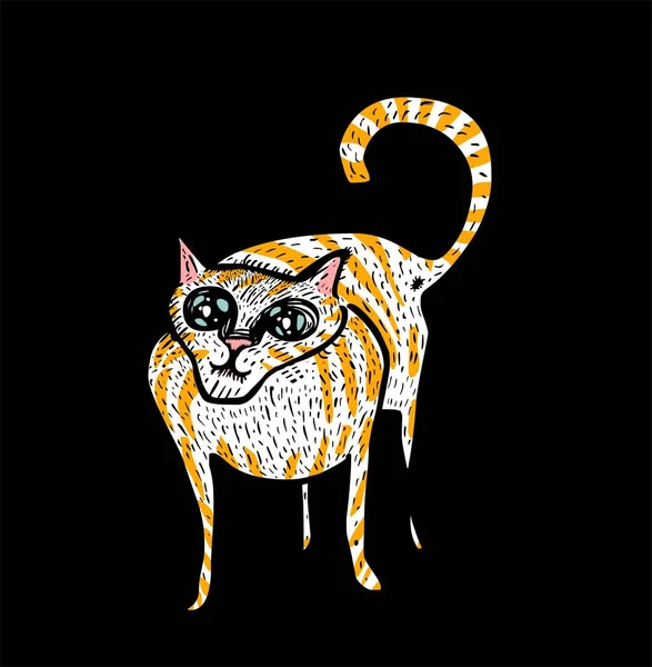 Απεικόνιση Του Χαριτωμένο Γάτα Κινουμένων Σχεδίων — Διανυσματικό Αρχείο