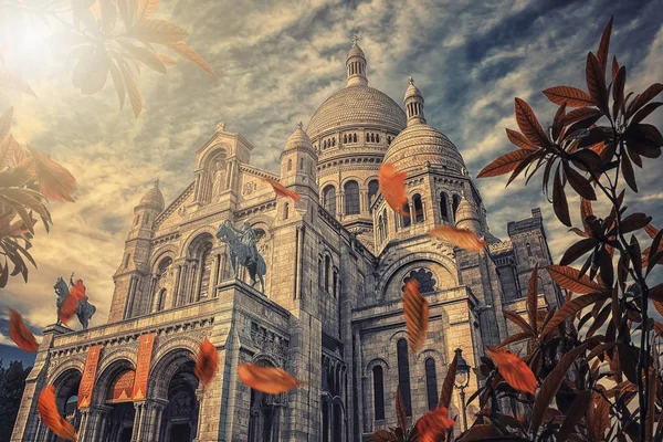 Basilica Sacre Coeur Autunno Montmartre Parigi Francia — Foto Stock