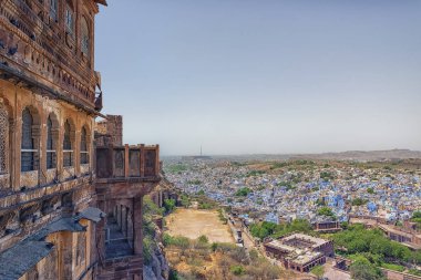 jodhpur, mehrangarh fort, rajasthan, Hindistan mavi şehir manzarası