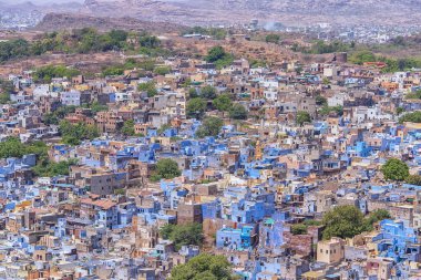 jodhpur, mehrangarh fort, rajasthan, Hindistan mavi şehir manzarası