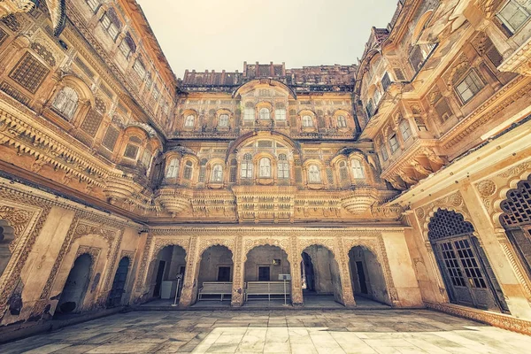 Εσωτερικό Φρούριο Μεχρανγκάρχ Στη Τζοντπούρ Ρατζαστάν Ινδία — Φωτογραφία Αρχείου