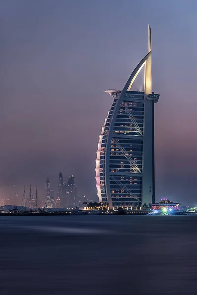 Octubre 2015 Dubai Emiratos Árabes Unidos Burj Arab Desde Playa — Foto de Stock