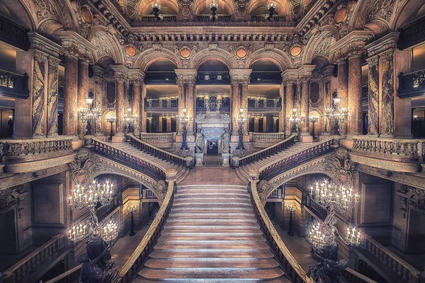 2016 Szeptember Párizs Franciaország Párizsi Operaház Lépcsőháza — Stock Fotó