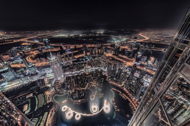 Dubai şehir Burj Khalifa'nın görüntülendi