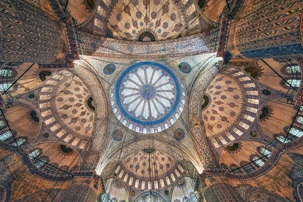 October 2016 Istanbul Turkey Ceiling Sultanahmet Mosque Istanbul — Stock Photo, Image