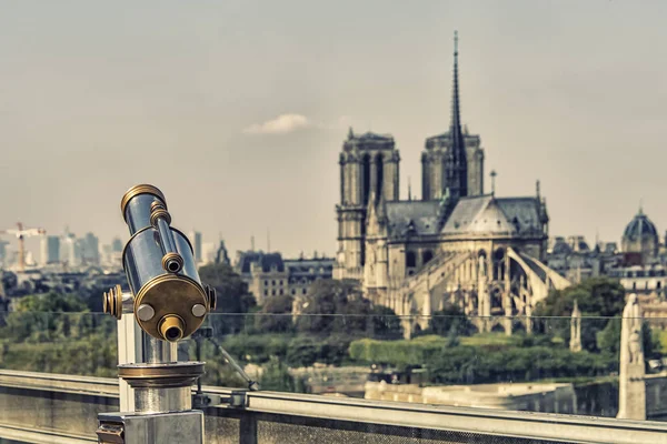 Zentrum Von Paris Mit Der Berühmten Kathedrale Notre Dame — Stockfoto