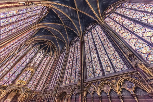 Techo Vidrieras Iglesia Sainte Chapelle París — Foto de Stock