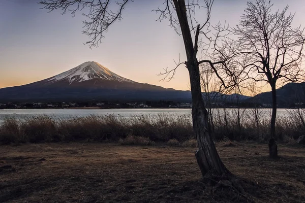 Mount Fuji viewed from Kawaguchi lake at sunset, Japan