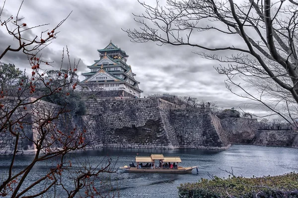 Castello Osaka Inverno Giappone — Foto Stock