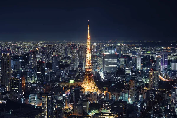 Tokyo Tower Osvětlené Noci Tokiu — Stock fotografie