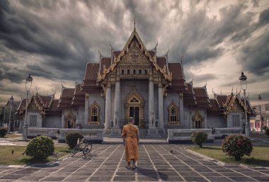 Monk Mermer Tapınak Bangkok