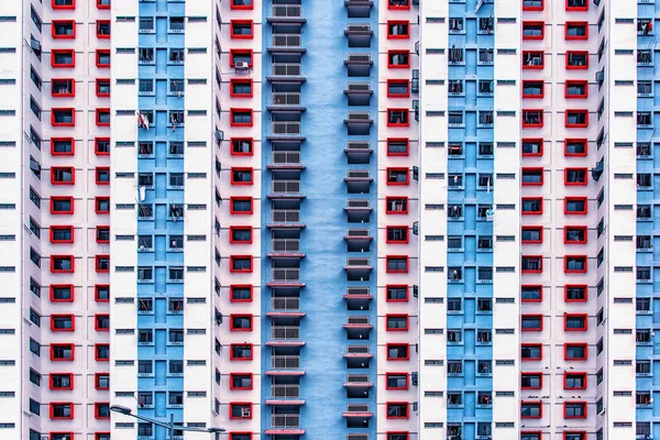 Fachada Edifício Moderno Colorido Como Textura Fundo Abstrato — Fotografia de Stock