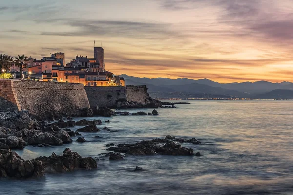 Antibes Cidade Velha Riviera Francesa Nascer Sol — Fotografia de Stock