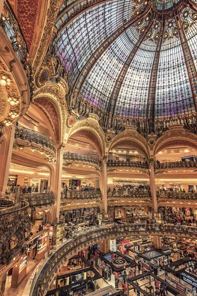 September 2018 Boulevard Haussmann Parijs Frankrijk Galeries Lafayette Winkelcentrum Parijs — Stockfoto