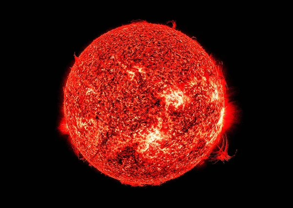 Ilustração Estrela Nosso Sistema Solar Sol Isolado Fundo Preto — Fotografia de Stock