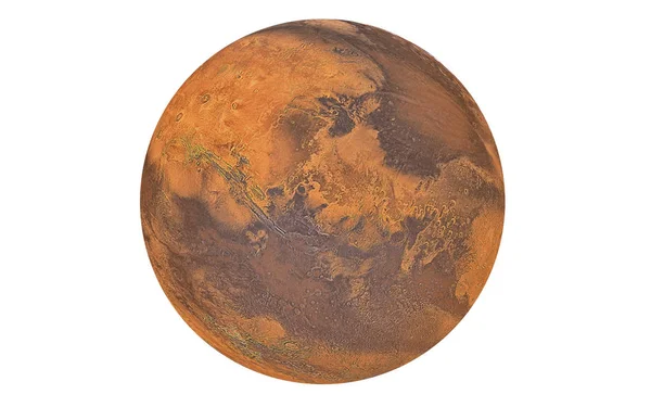 Mars Planet Isolato Bianco Elementi Questa Immagine Forniti Dalla Nasa — Foto Stock