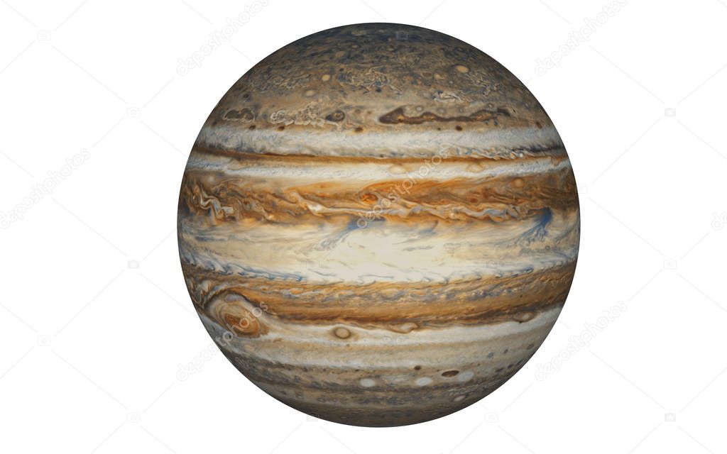 Jupiter Planet isolated in white, Elements of this image furnished by NASA