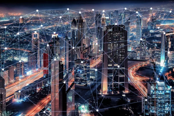 City connected to 5G technology