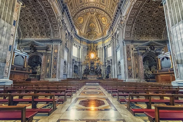 Setembro 2017 Roma Dentro Basílica São Pedro Cidade Vaticano — Fotografia de Stock