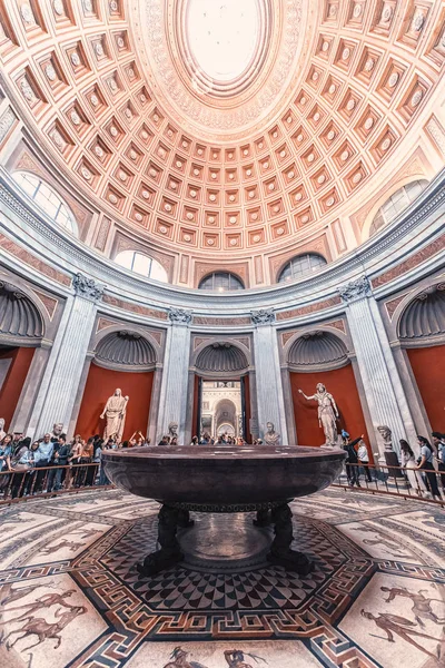 September 2017 Vaticaanstad Rome Sala Rotonda Vaticaan Museum — Stockfoto