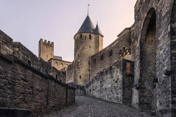 Fransa Nın Ortaçağ Eski Carcassonne Kasabasının Manzarası — Stok fotoğraf