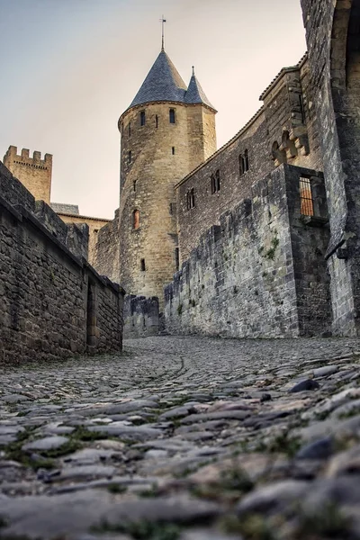 Fransa Nın Ortaçağ Eski Carcassonne Kasabasının Manzarası — Stok fotoğraf