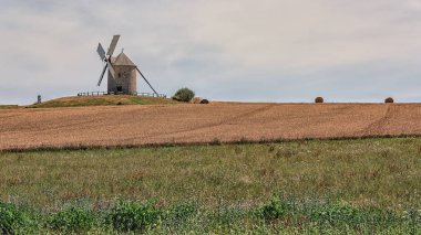 Windmill in Normandy Countryside, Fransa