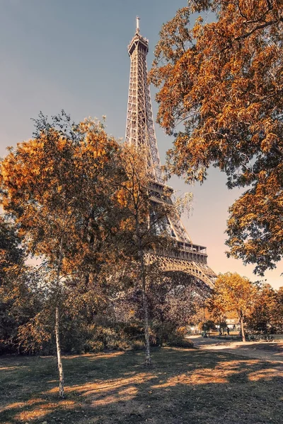 Parigi Città Con Torre Eiffel Autunno — Foto Stock