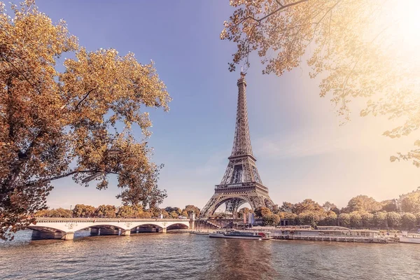 Paris Ville Avec Tour Eiffel Automne — Photo