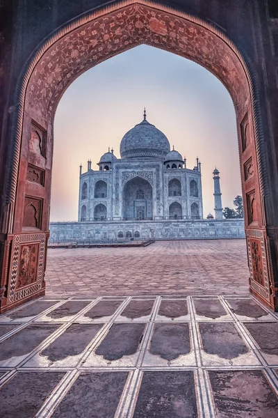 Taj Mahal Lever Soleil Agra Inde — Photo