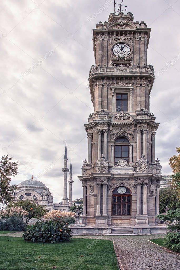 Dolmabahce Clock Tower in Istanbul