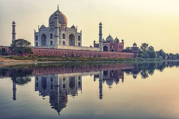 Taj Mahal Naplemente Fény Agra India — Stock Fotó