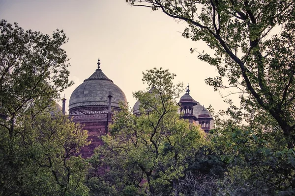 Taj Mahal Coucher Soleil Agra Inde — Photo