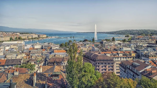 Geneva City Viewed High — Stock Photo, Image