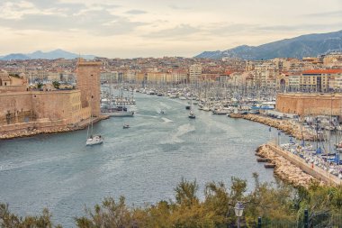 The city of Marseille in the evening