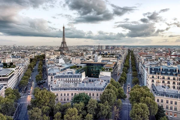 Panorama Paris Coucher Soleil — Photo