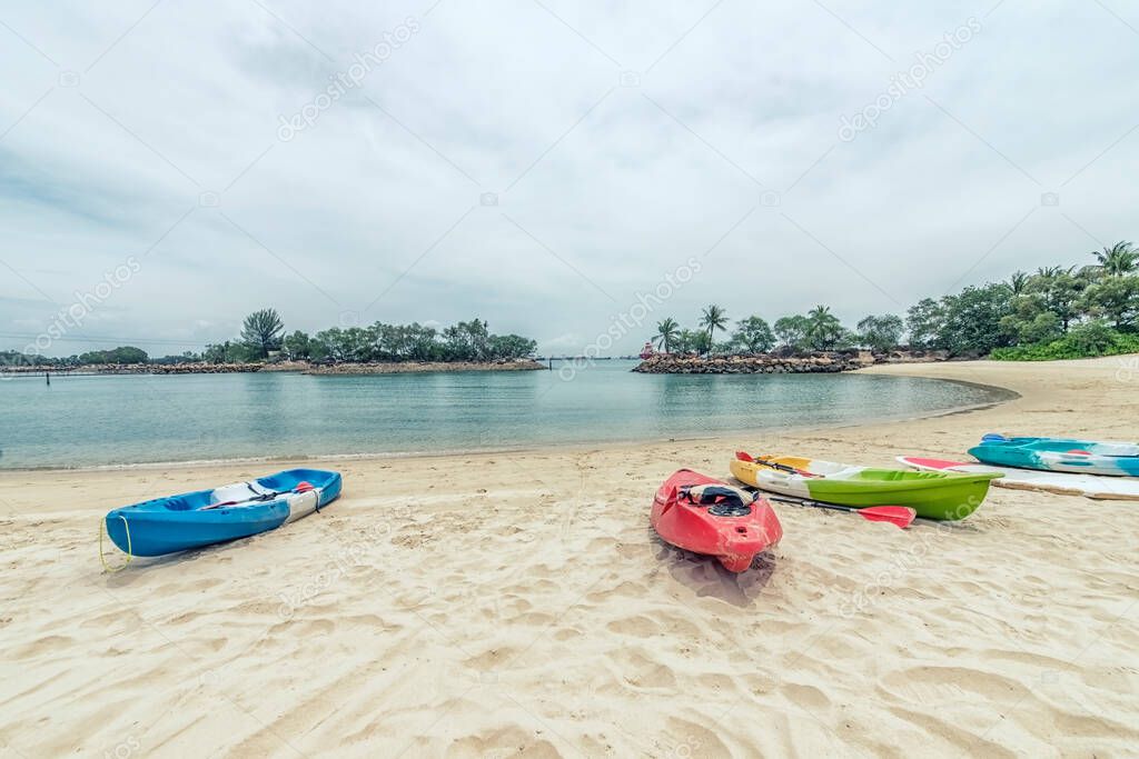 Siloso Beach in Sentosa Island, Singapore