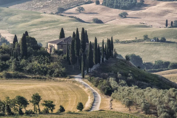 Krajobraz Val Orcia Toskania Włochy — Zdjęcie stockowe