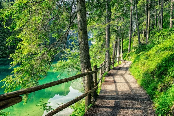 Lago Braies イタリア サウスチロル州 Pragser Wildsee — ストック写真