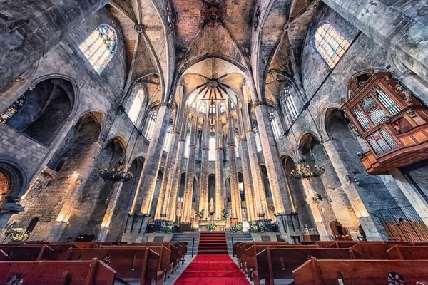 Basilica Santa Maria Del Mar Nella Città Barcellona Spagna — Foto Stock