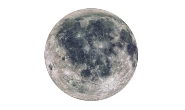 Ay beyazlar içinde izole edilmiştir (NASA tarafından desteklenen bu görüntünün elementleri). 3B görüntüleme
