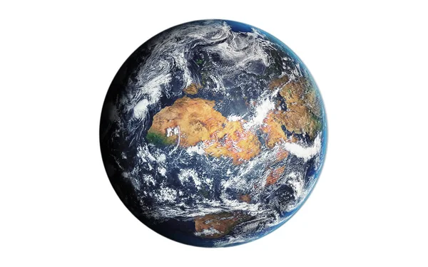 Earth Planet Isolated White Elements Image Furnished Nasa Rendering — Stock Photo, Image