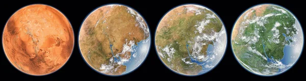 Etap Terraformacji Marsa Elementy Tego Obrazu Dostarczone Przez Nasa Renderowanie — Zdjęcie stockowe