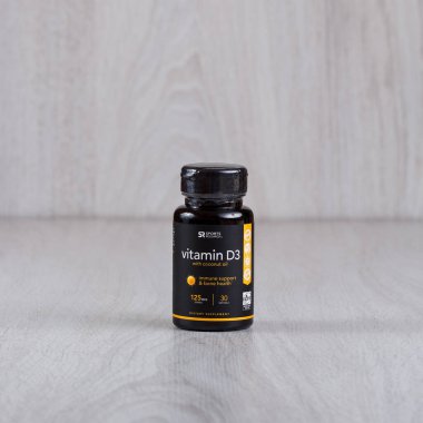 Kamyanets-Podilskyi, Ukrayna - 25 Ağustos 2020: Spor Araştırmaları, Coconut Oil ile D3 vitamini, 125 mcg (5,000 IU), 30 Softgels