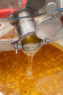 Taze damlama organik bal resmi oluşturan kapatın