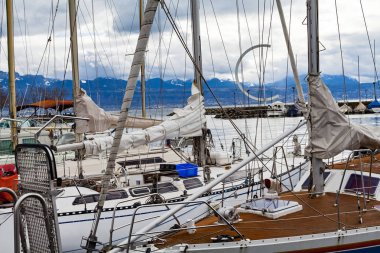  Lozan'ın özel Yatlar liman, Cenevre Gölü waterfront, İsviçre